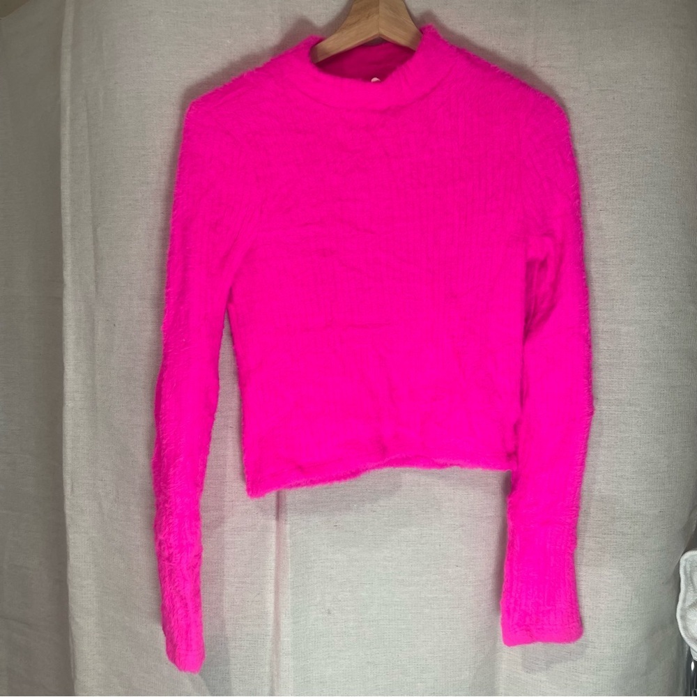 Anthropologie Bright Pink Cozy Top